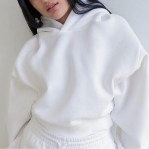 aritzia tna cozy fleece perfect shrunken hoodie